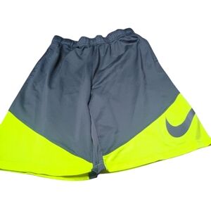 NIKE Swoosh Dri-Fit Basketball/Athletic Shorts Men's Size L Neon Green & Black